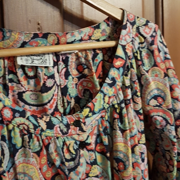 Vintage Funky Button Up Smock Top - Picture 3 of 4